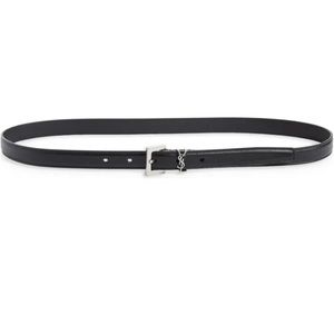 YSL Cassandre Thin Belt with square buckle in grained leather (sold out) size 75